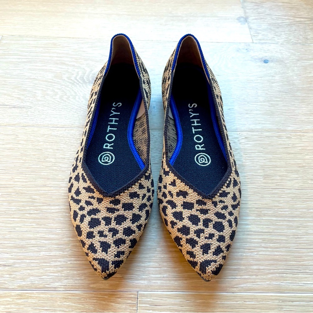 NWOB Rothy’s “The Point” Leopard Animal Print Ballet Flats 5.5
